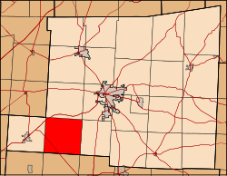 Map of Knox County, Ohio highlighting Milford Township
